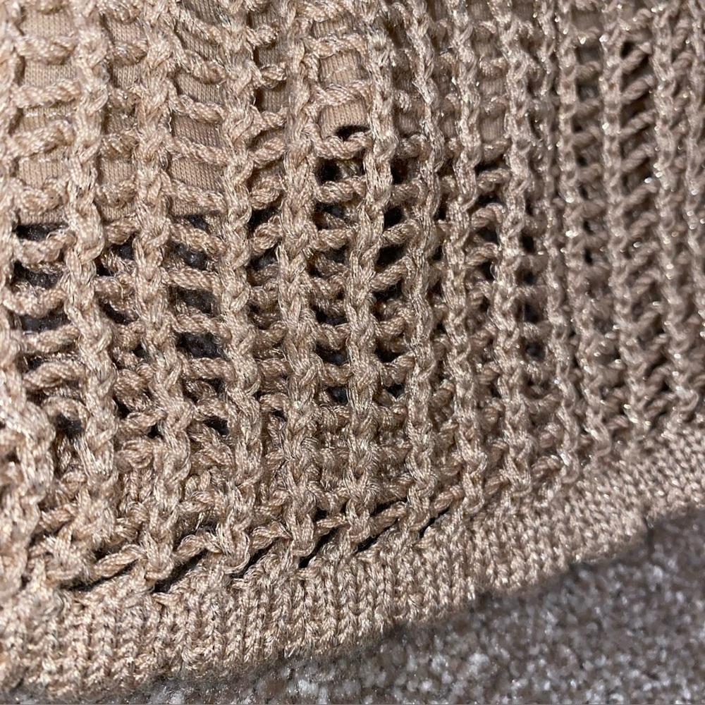 Ocean Drive Crochet Shorts With Built In Lining Size S Tan Scalloped Edges Gold - Picture 5 of 8